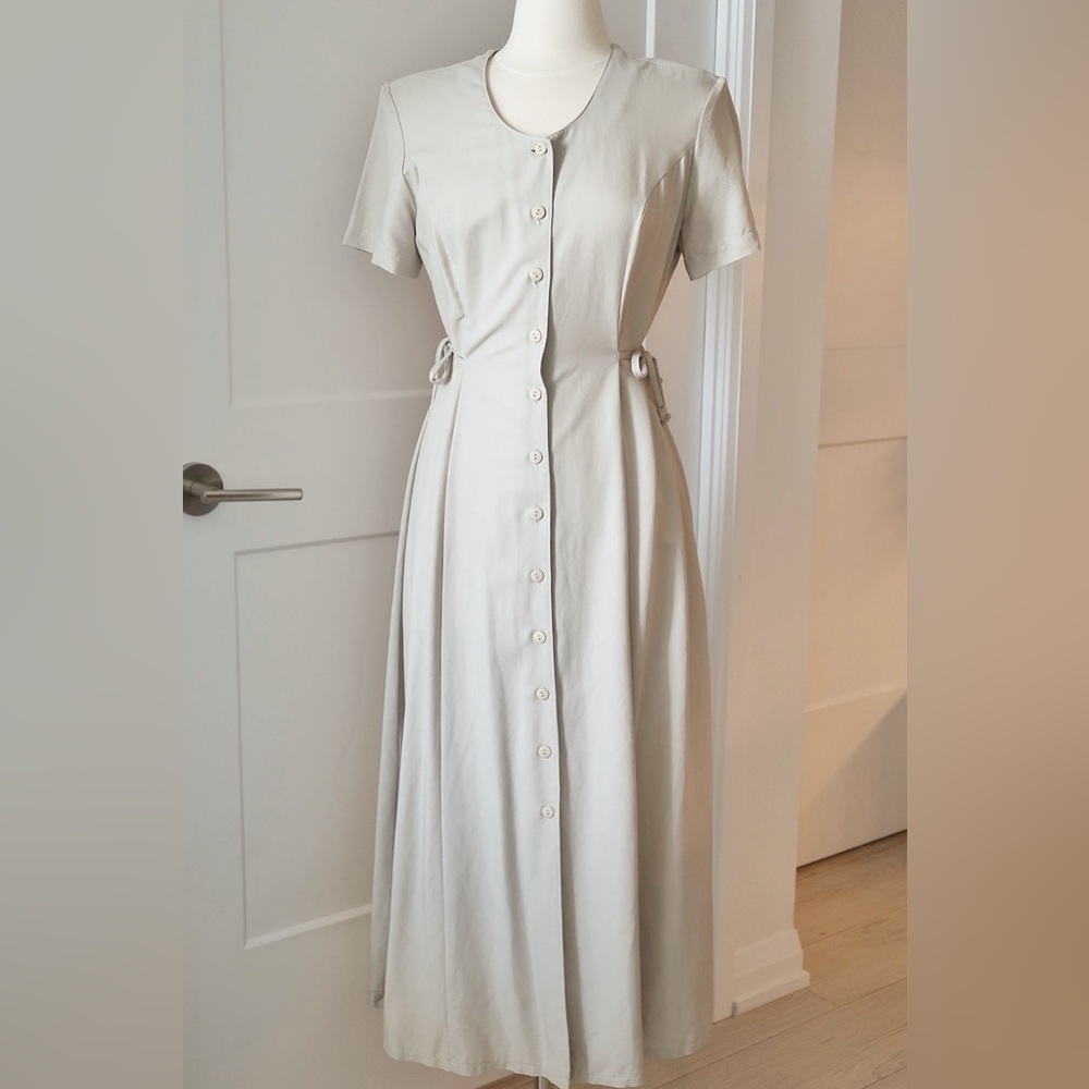 Jean Works & Company JW Vintage Button-Down Midi Dress (Size S)